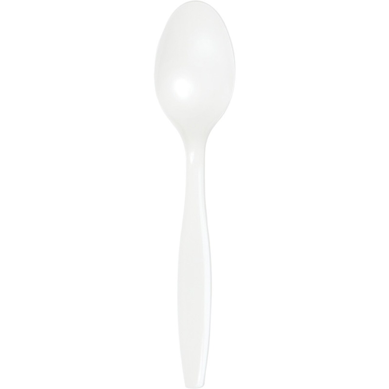 Party Central Solid Reusable Party Spoons - 6.75" - White - Club Pack of 600